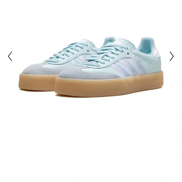Adidas Women's Samba Pastel Blue Sneakers - Picture 4 of 6